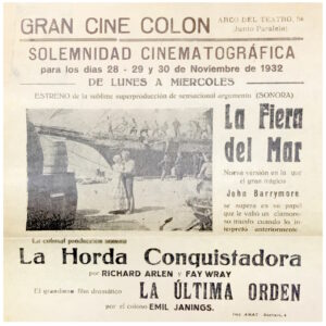 Cartel Gran Cine Colon La Fiera del Mar