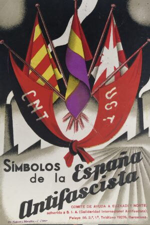 Postal guerra civil símbolos de la españa antifascista