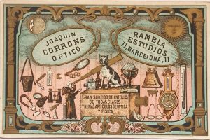 Tarjeta Joaquin Corrons Optico Circa 1880